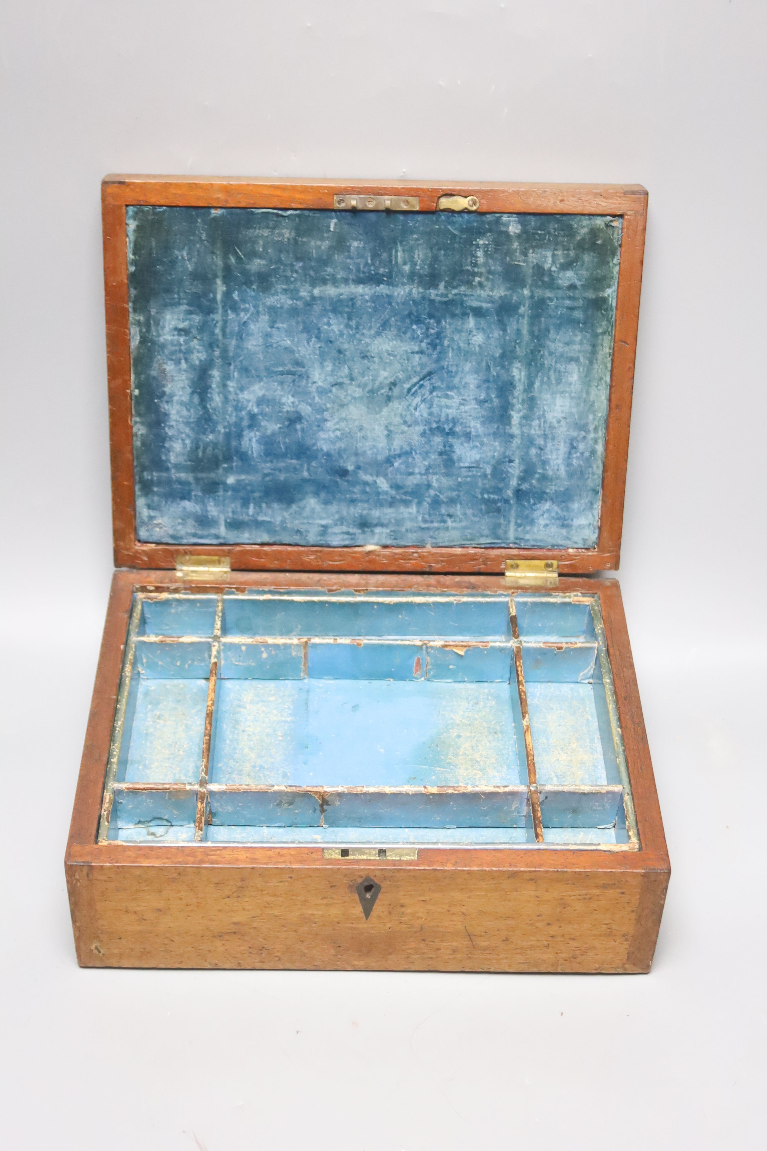 Three Victorian boxes including a Windsor and Newton artist's box, 24cm